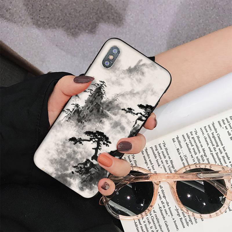 Chinese Style Ink Painting Phone Case for iPhone 11 12 13 Mini Pro Max 8 7 6 6S Plus X 5 S SE 2020 XR XS 10 case