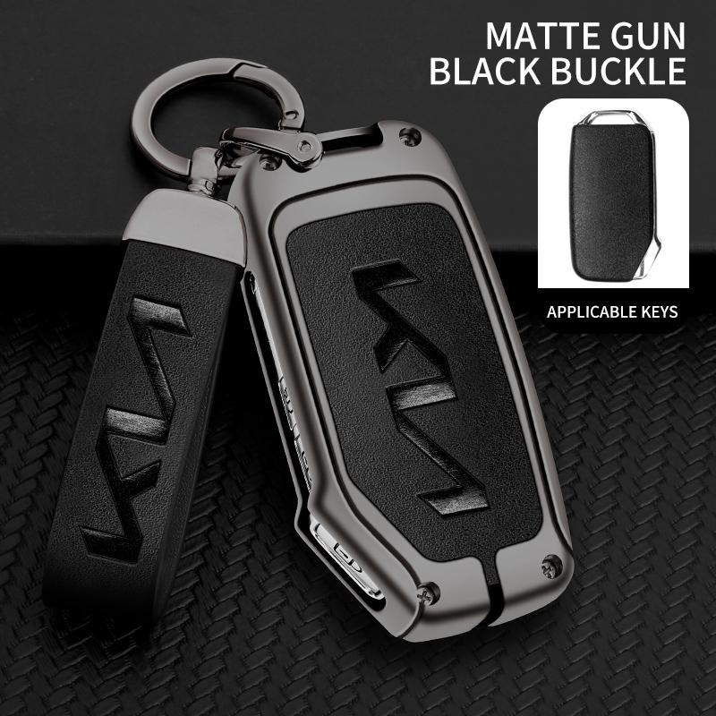 ZincAlloy Leather Car Smart Key Case Protector Shell For KIA Sportage R GT Stinger Sorento Ceed Cerato Forte Niro Soul Telluride