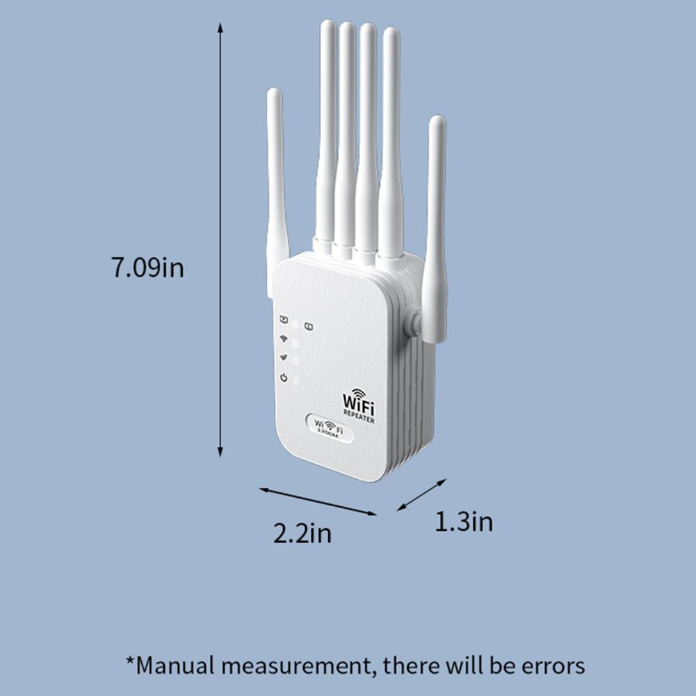White European Standard Plug 1200M Four Wire 5G Extension WiFi Network Signal Amplifier WiFi Repeater Signal Booster Extender