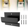 Black Ladder Wall Hangers, 2Pack with Powder-Coated Finish and Raised-Lip J-Style Arms for Garage Organization and Lawn Equipment Storage
