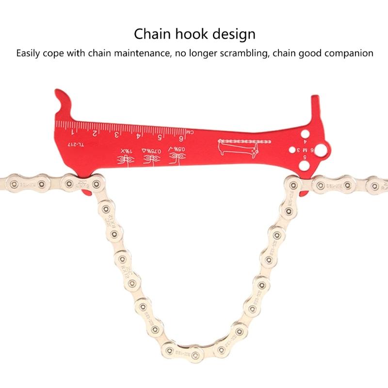 Mountain Bike Chain Gauge Measurement Ruler Bike Wear Checker Indicators Bicycles Chain Repair Tool Easy to Use