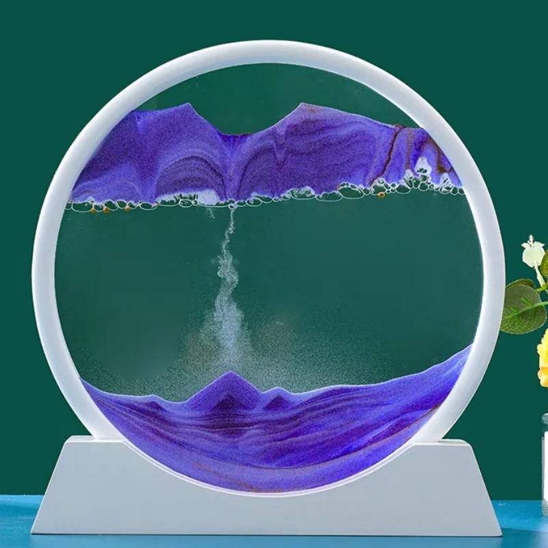 12 Zoll 3D fließende Sandmalerei Kunst Sanduhr Mountain View Sport Display Mobile Sand Tabelle Büro Wohnzimmer Home Dekoration