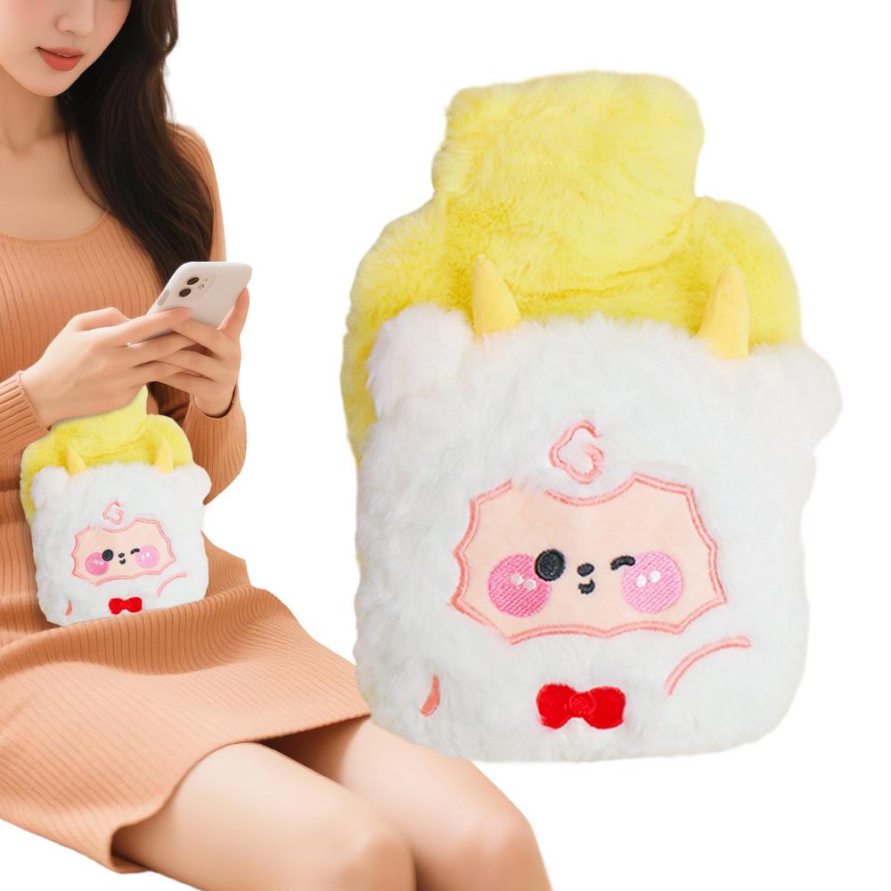 Hot Water Bottle With Cover Plush Hand Foot Warmer Heating Water Bottle For Women Men Student Child Menstrual Period Abdomen