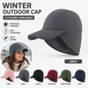 Women'S Winter Outdoor Baseball Cap, Earflap Hat with Ponytail Opening And Curved Brim, Casual Cap for Walking, Commuting, Weekend Trips, And Travel