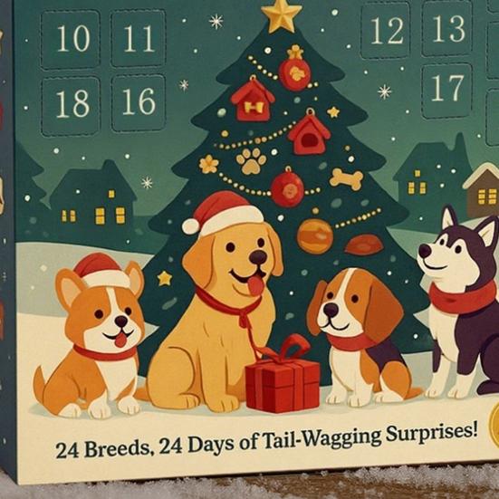 2025 Hunder Adventskalender med Akrylleker 24-dagers Nedtellingskalender Interaktiv Julegave til Barn og Hundeeiere
