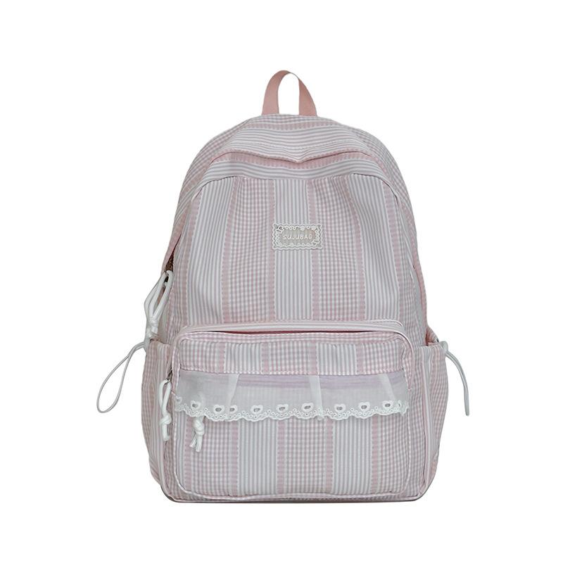 Schoolbag Korean girl plaid backpack cute student schoolbag lightweight large capacity backpack new fashion casual backpack