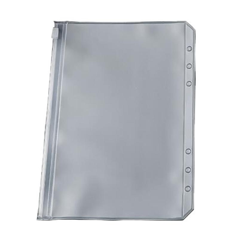 

10PCS A6 Binder Pockets 6 Holes Cash Envelopes for Budgeting, Clear Zipper Folders for 6-Ring Binder, Waterproof PVC Organizer