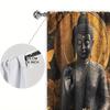 2pcs Shakyamuni Buddha Printed Curtain for Home Decor - Rod Pocket Window Treatment for Bedroom, Office, Kitchen, Living Room