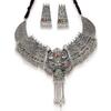 Shining Diva Fashion Latest Stylish Traditional Oxidised Silver Necklace Jewellery Set for Women