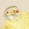 Baby Girl Summer Jumpsuit 3 6 12 18 Months Floral Print Lace Patchwork Romper Dress and Headband Set Cute Fashion Clothes Outfits