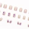 Aurora Glitter Purple Mottled Nail Tips - Fashionable Translucent Design