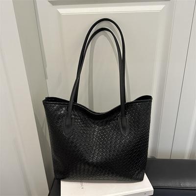 Tote Bag Woven Large-capacity Handbag, Women's 2025 Autumn New Simple Underarm Texture Shoulder Bag