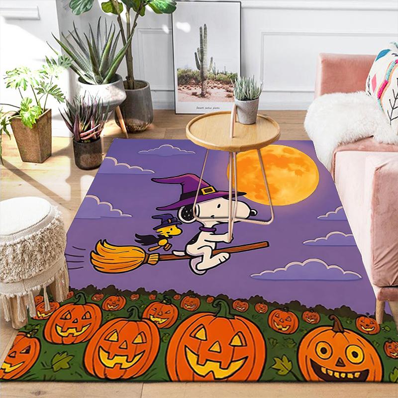 1Pc Snoopy'S Halloween Adventure Rug Office Carpet Indoor Outdoor Doormat Nonslip Soft And Comfortable Living Room Christmas Halloween Gift D91897
