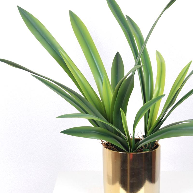 1Pc Fake Flower Shopping Mall Decoration Soft Rubber Home Decor Simulation Green Plants DIY Artificial Cymbidium Leaves Plastic