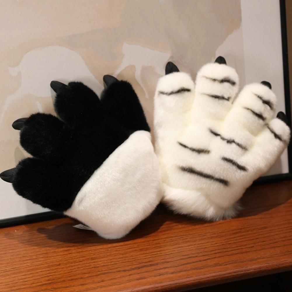 Stuffed Toys Faux Tiger Paw Gloves Furry Texture Bear Paw Plush Gloves  Anime Convention