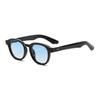  Retro Rivets Polarized Men Round Sunglasses Fashion Black Blue Trending Shades UV400 Women Clear Frame
