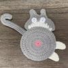 Funny Crochet Coaster Non-slip Mug Rug Cute Cat Butt Coast  Home Supplies