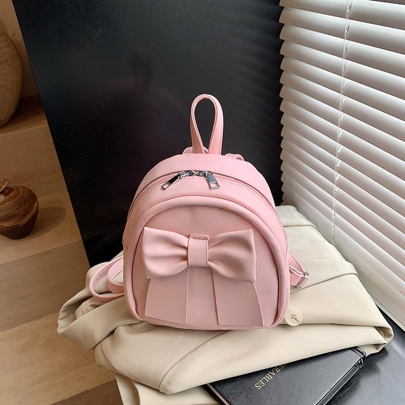 Korean Girly Handbag Women's 2025 New Fashionable Exquisite Backpack Bow Casual Student Schoolbag