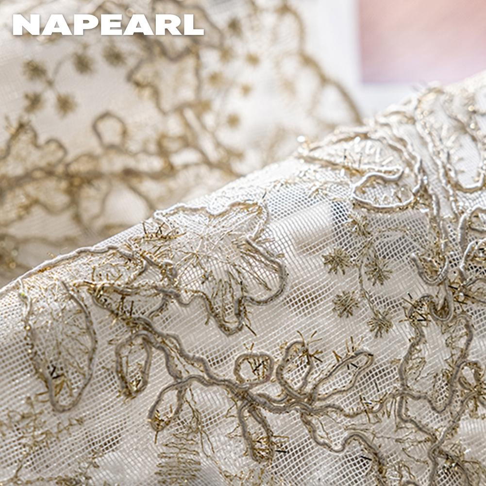 1PC NAPEARL European Style French Luxury Embroidered Sheer Curtain Princess Style White Tulle for Living Room Bedroom and Balcony Window Home Decor