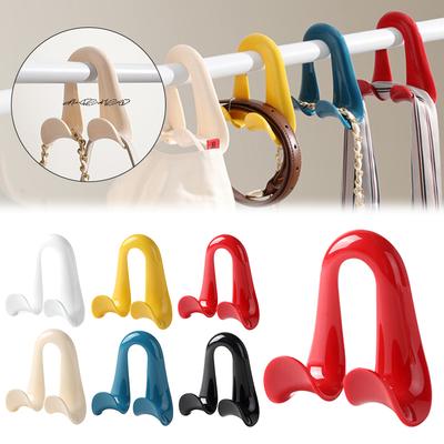Double Hooks Bag Hanger Hook Space-Saving Storage Rack for Clothes Hats Scarves Handbags Wardrobe Backpack - 1/2/3 Pack Options