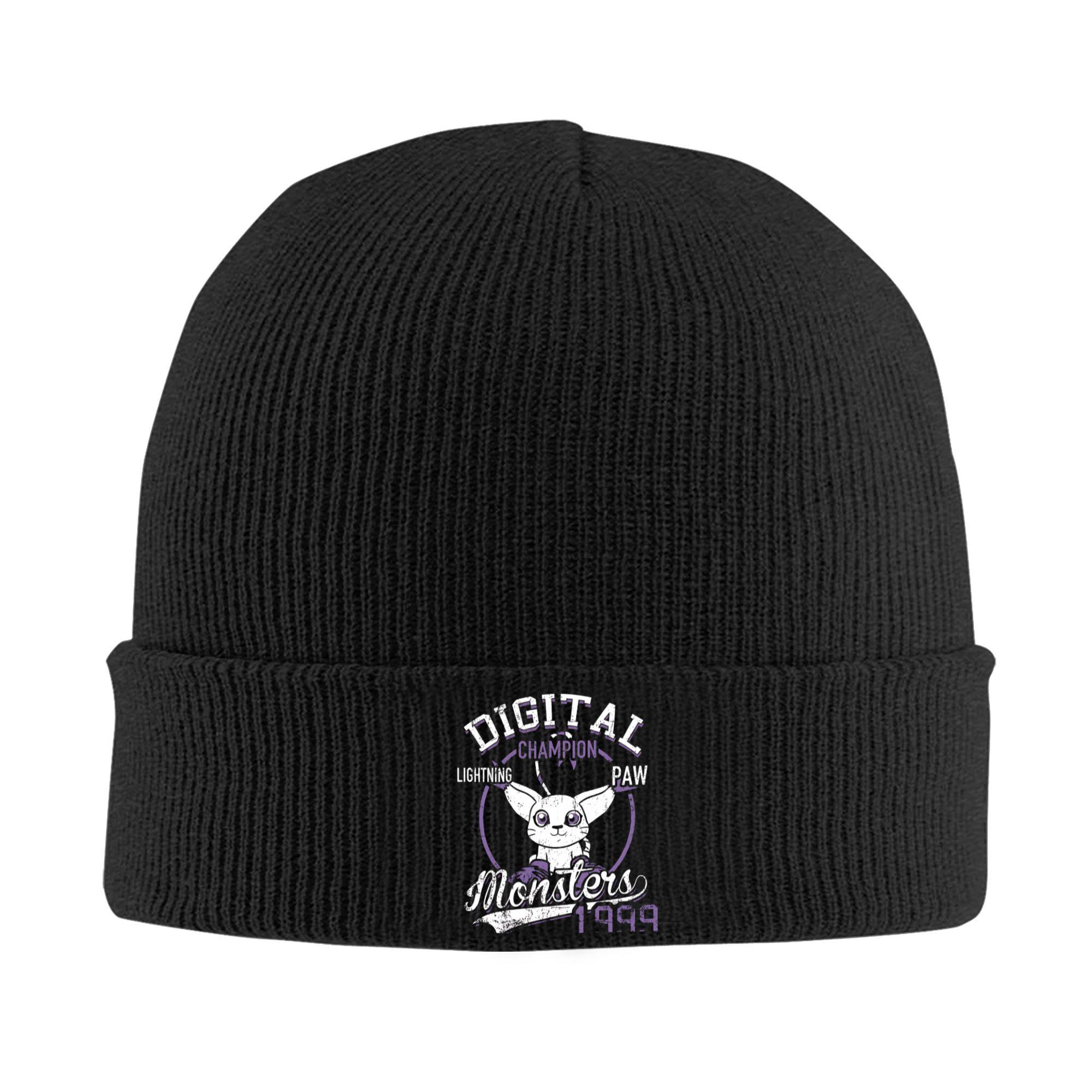

Lighting Paw Digital Monster Digimon Cuff Beanie Knit Skull Cap For Unisex Winter Knit Skullies Beanie Cap One Size