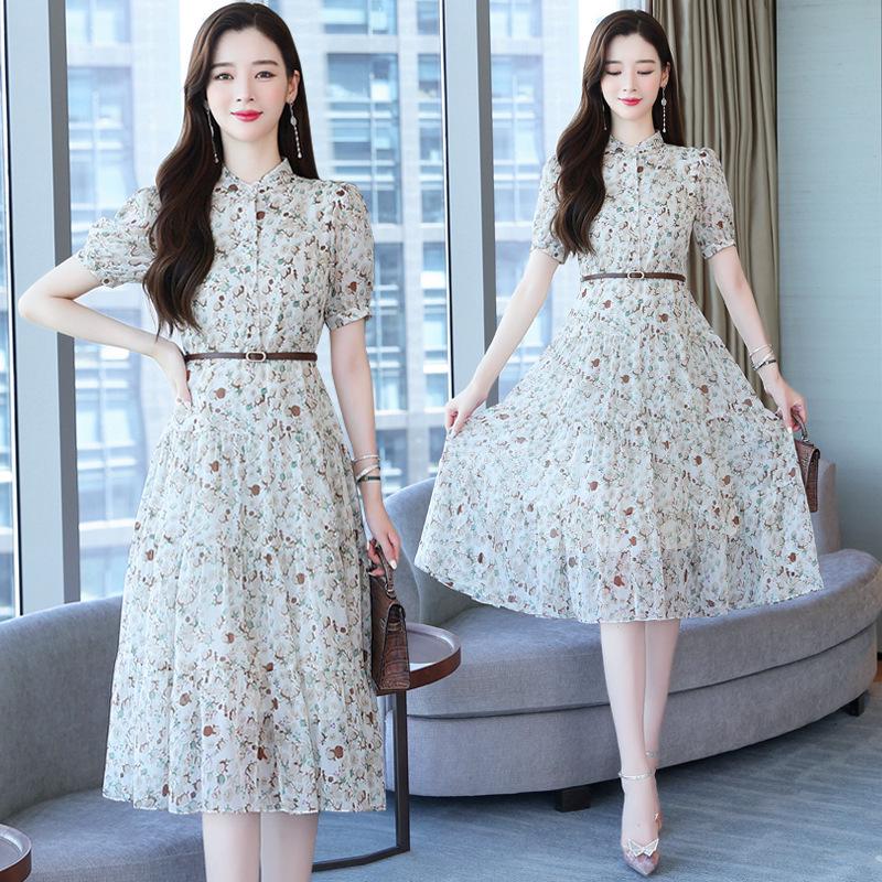 

Маленькое цветочное платье феи: Стильный, Антивозрастной, Новый летний дизайн 2026 для более высокого вида 2XL абрикосовый/цветочный