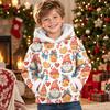 Kids Long Sleeve Christmas Print Casual Fashion Hooded Top