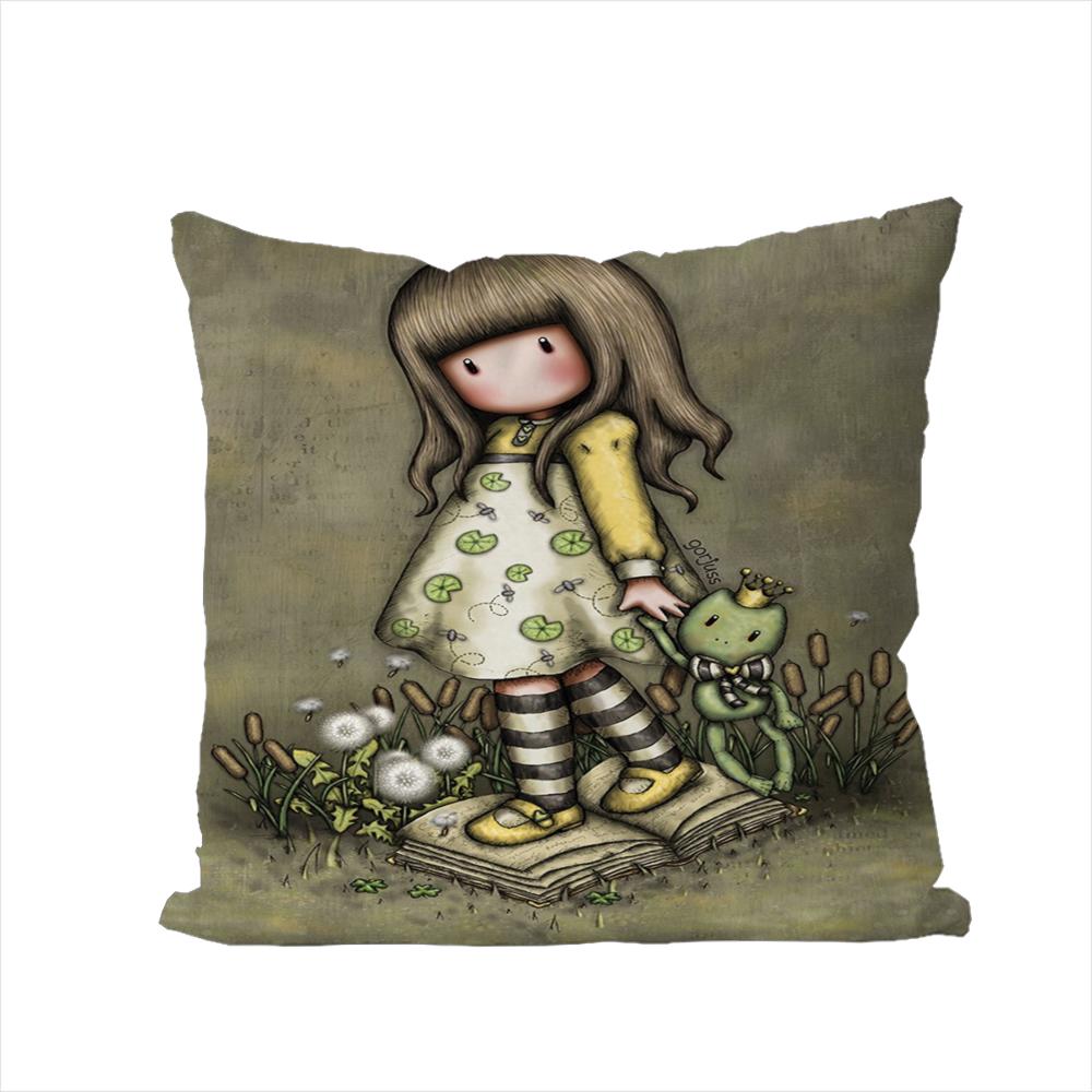 SSantoro Gorjuss Pillow Case For Car Sofa Decorative Home Doublesided Print Plush Square Throw Pillow Cushion Cover