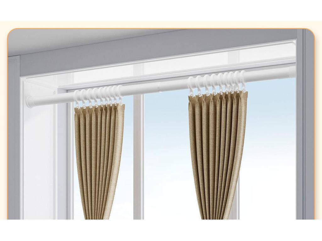 Telescopic Curtain Rod: Punch-Free, Multipurpose for Bedroom, Wardrobe, Living Room, Shower, or Clothes Drying.