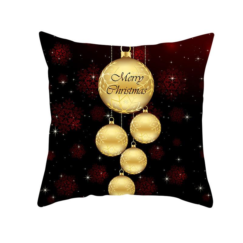

1pc Black Golden Christmas Cushion Cover Washable Durable Cover 2026 New for Home Ornament Xmas New Year Christmas Decoration 45x45cm