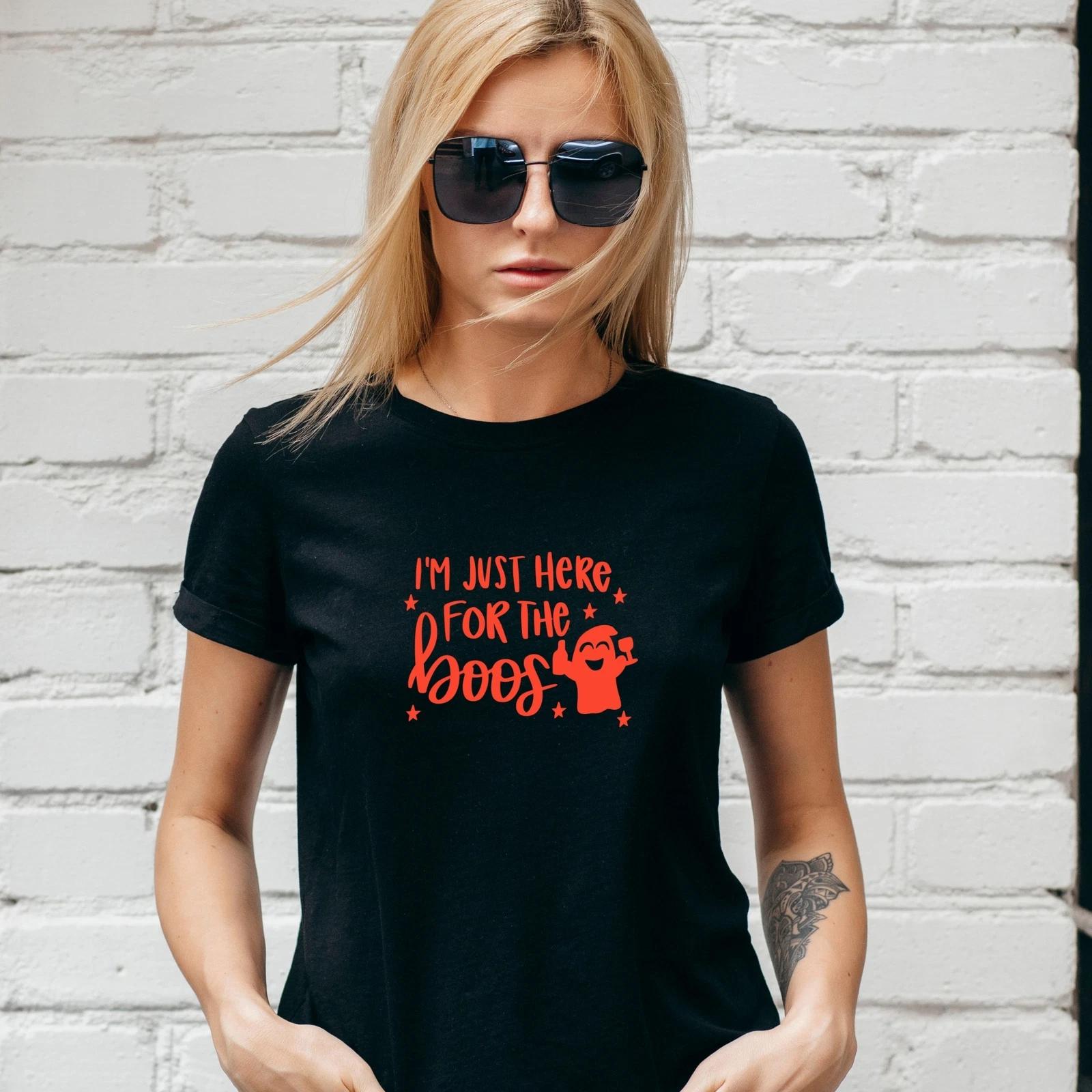 IM JUST HERE FOR THE BOOS T-Shirt, HALLOWEEN, Fall Autumn, Unisex/Lady Fit 2XL