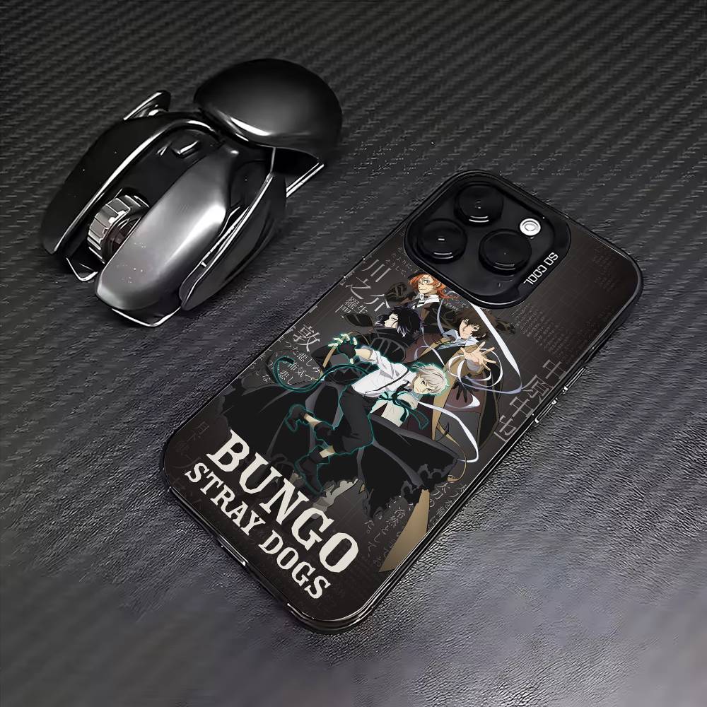 HOT Animer B-Bungou Stray Dogs  Phone Case For iPhone17,16,15,14,13,12,11 Plus,Pro Max Colored Silver Plated Inside Cover
