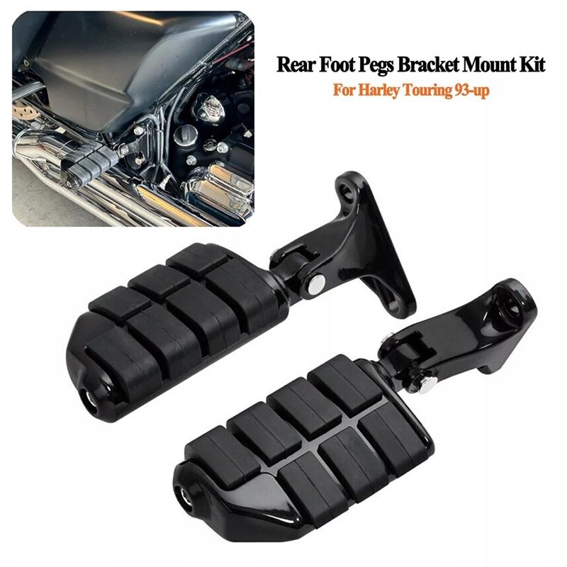 A16P-Black Rear Passenger Foot Pegs Bracket Mount Kit For  Electra Street Glide