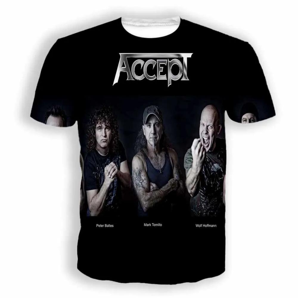 New Classic Band Accept T-shirts 3D Printed Men's Women Hip Hop Short Sleeve Round Neck T Shirt Oversized Tees Tops Man Clothing