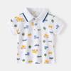 Boys Polo Shirt Short Sleeve Printed Lightweight Collared T Shirt Casual Summer Top Fashion Clothing for Toddler and Kids