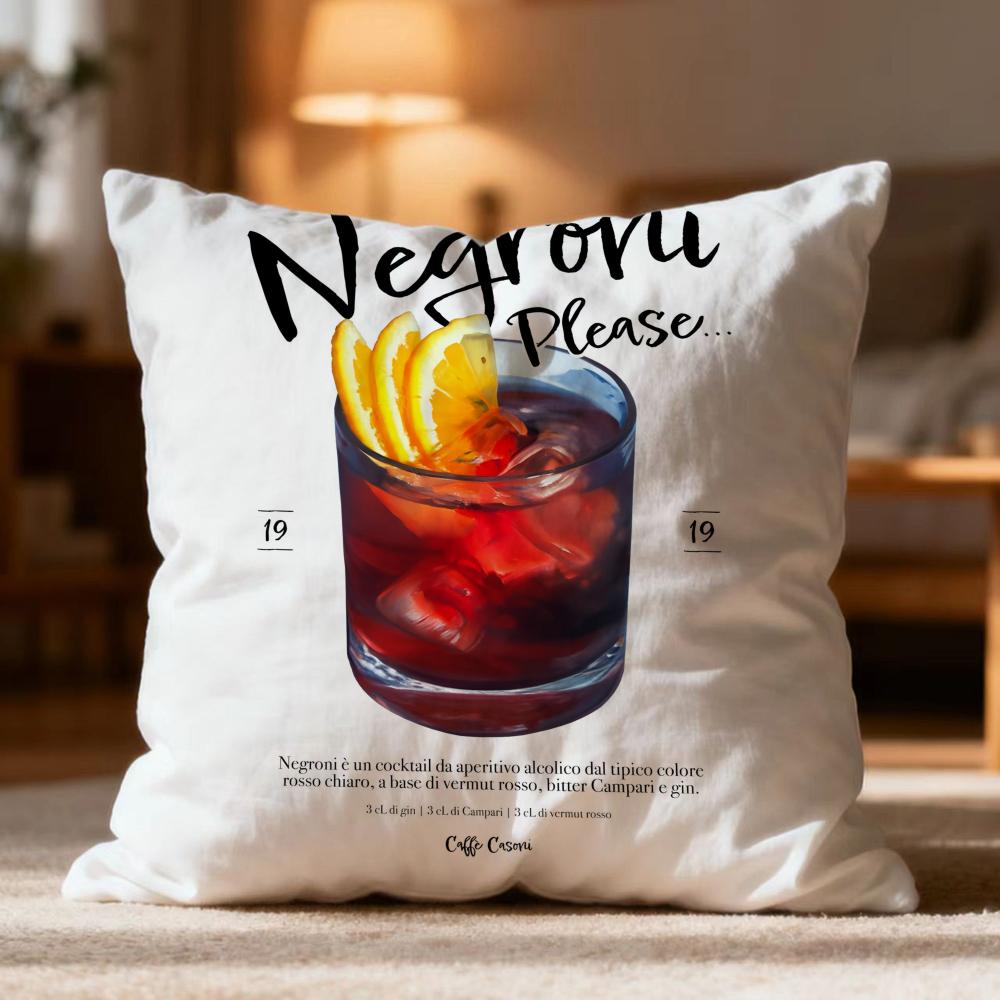 Popular NNegroni Cocktailever Cushion Cover Soft Washable Pillow Case Multi-Scene for Couch Bed Travel Office Use