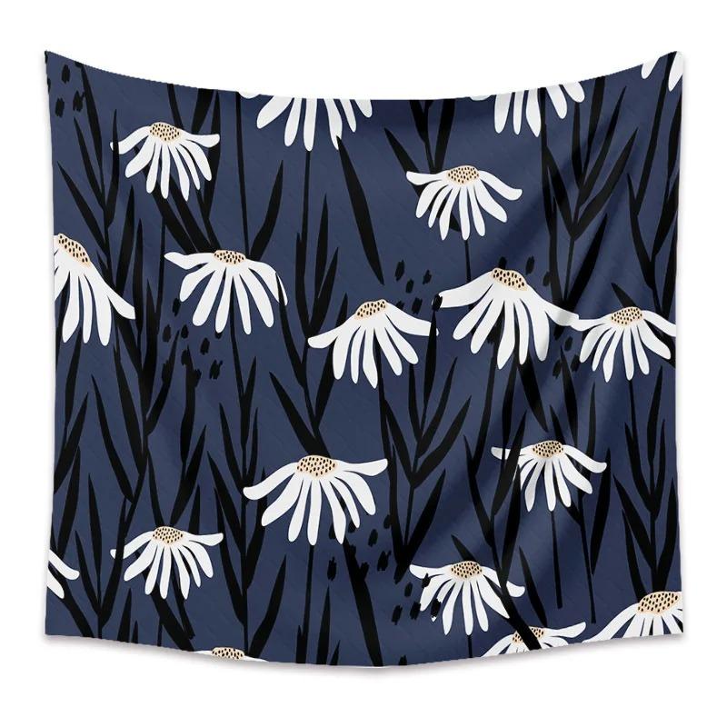 Fresh Floral Beautiful Printed Hanging Cloth Home Wall Decoration Tapestry Bedroom Living Room Tapestry