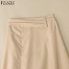 ZANZEA Women Casual Side Zipper Summer A-Line Skirts