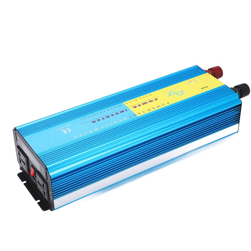 4000W DC12V Inverter LCD Display Dual Universal Plug 2 Cooling Fans Pure Sine Wave Converter for Car Outdoor