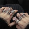 High-End Light Luxury Butterfly Drop Glaze Niche Open Ring Female Cold Wind Temperament Spice Girl Fashion Index Finger Ring