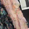 Skirt for Women Casual Versatile Floral Print Elastic High Waist Long LooseTrousers Stretchy Slim Skirt