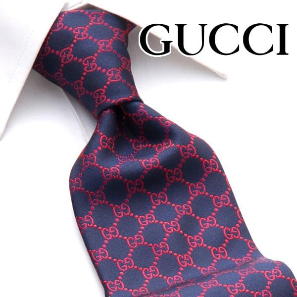 GG [Gucci] Tie, Navy, Pattern, GUJ-813 [Used]