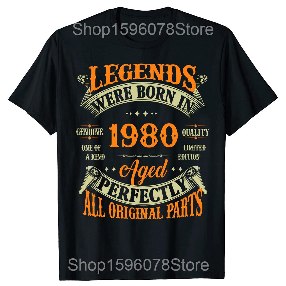 Mens Vintage 45 Year Classic TShirt Best Birthday Gift Summer 45 Year Classic 1980 Limited Edition Custom Printed TShirt