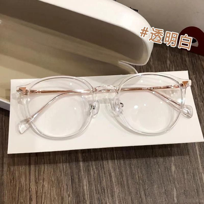With Coconut Gray Myopia Glasses Retro Schoolgirl Looking Thin Cold Tea Round Frame Plain Glasses 01247