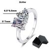 2cttw Herzschliff Alle Moissanitringe für Frauen Smaragd/Radiantschliff 925 Sterling Silber Weiblicher Ehering GRA