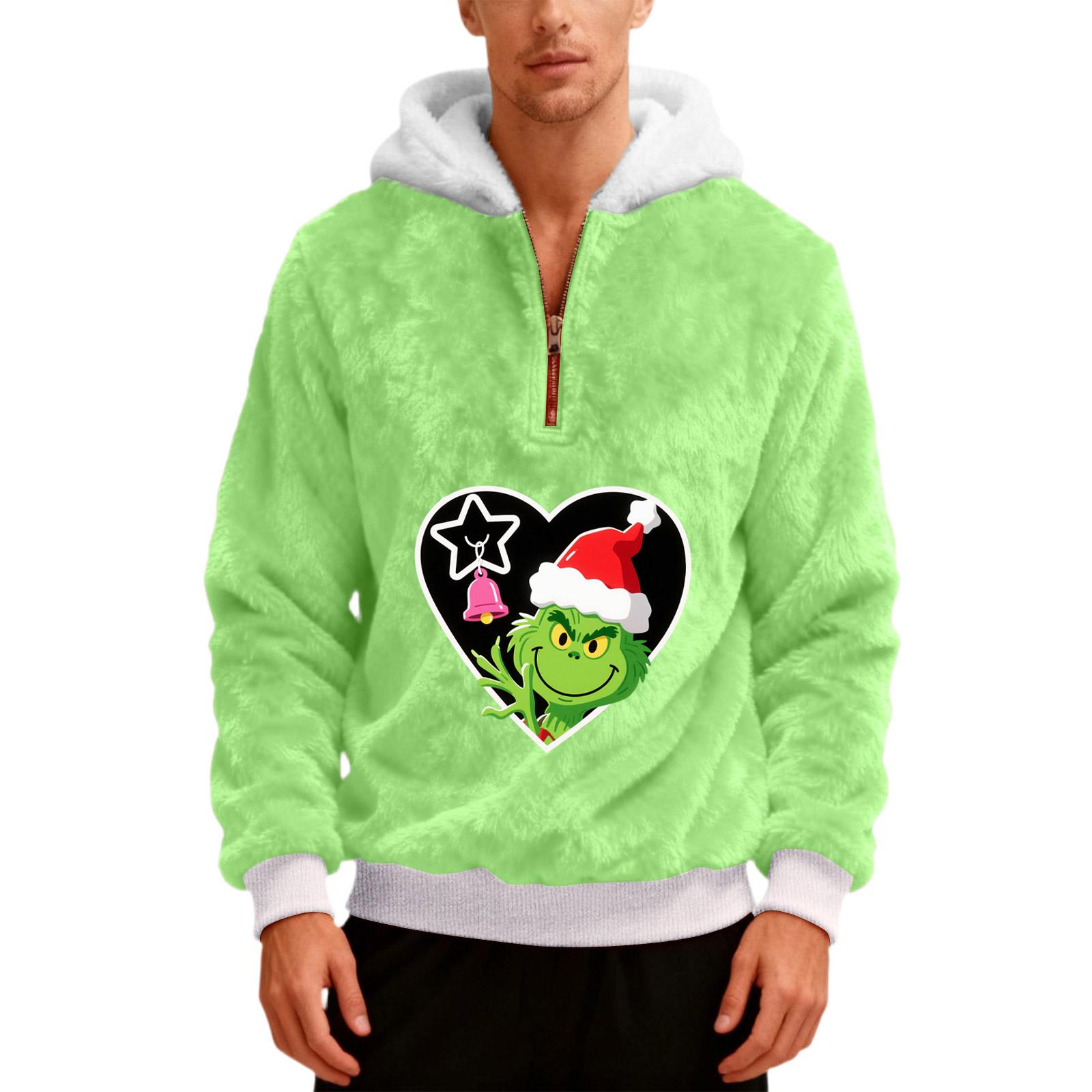 

Мужское плюшевое худи с капюшоном на молнии до середины XL