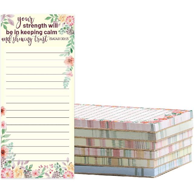 Fancy Land Religious Magnetic Notepads Floral to Do List for Fridge Christian Memo Pads 6 Pack