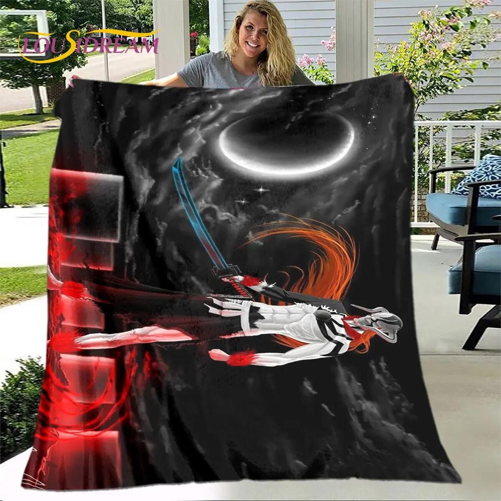 Japan Anime Bleach Cartoon Soft Plush Blanket,Flannel Blanket Throw Blanket for Living Room Bedroom Bed Sofa Picnic Cover Kids