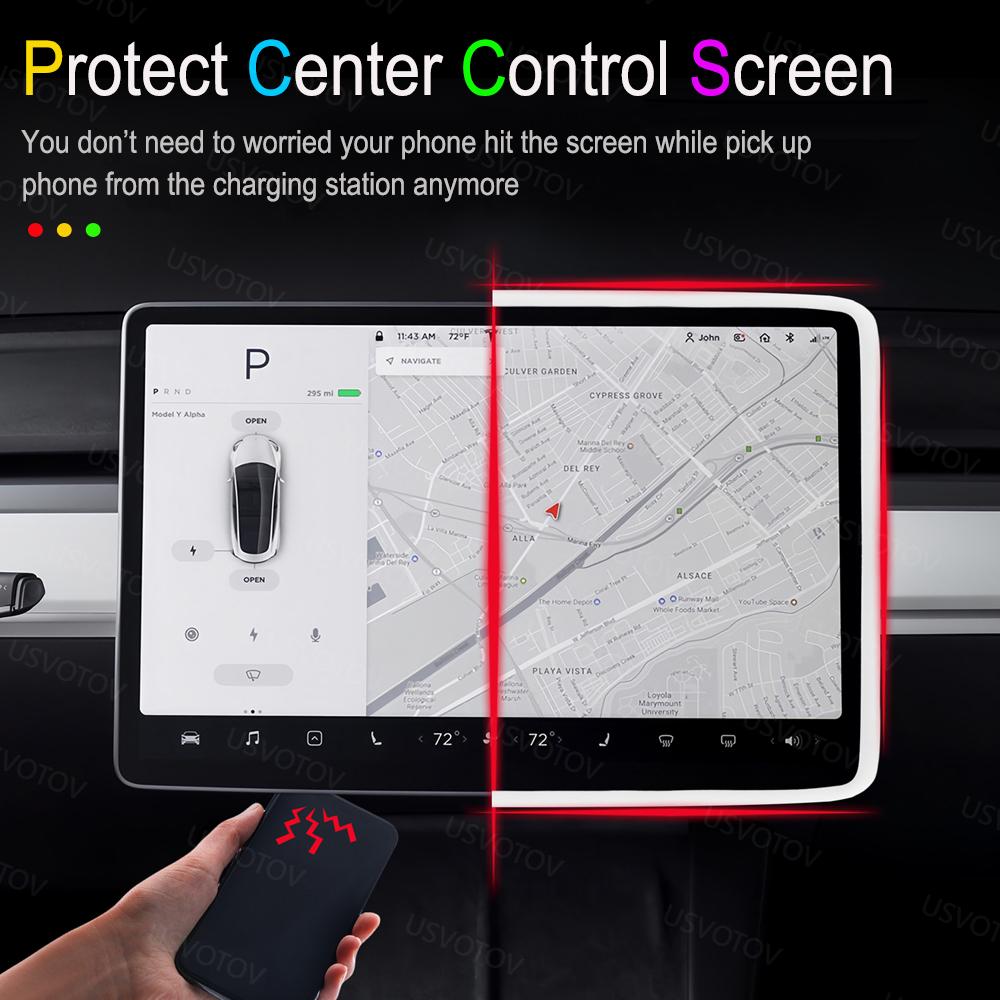 For Tesla Model Y Premium Juniper Model YL Model 3 2026 16-Inch Center Console Screen Protector Frame Interior Decor Accessories