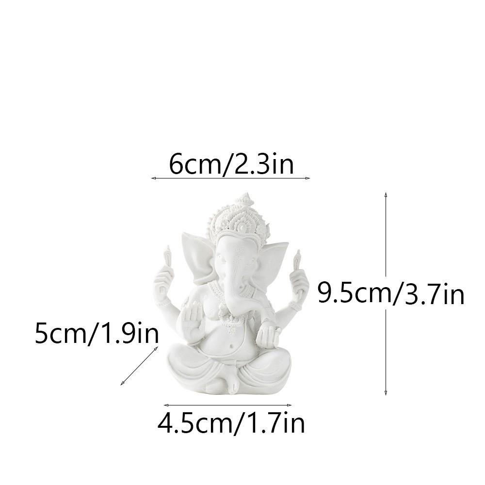 Elephant Lord Ganesha Statue Bronze Color Sandstone Elephant Figurine Ornaments Resin Craft Elephant God Sculpture Altar Temple